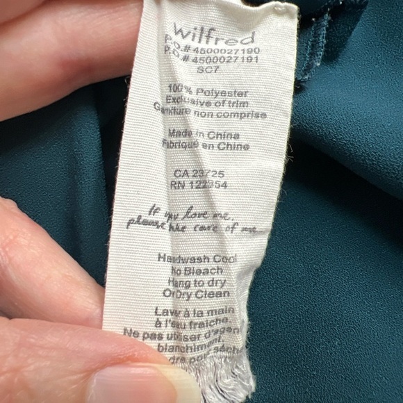 Aritzia Wilfred Hunter Green Crossover Faux Wrap Dress - Picture 7 of 7